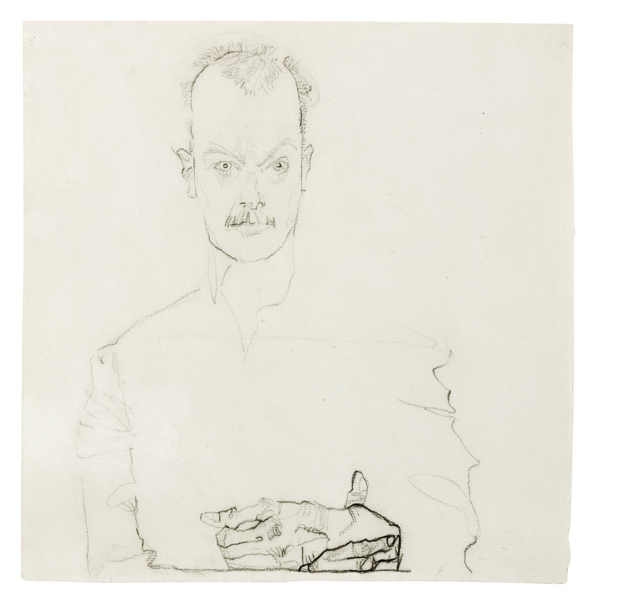 Porträtt av Arthur Roessler, 1910 av Egon Schiele