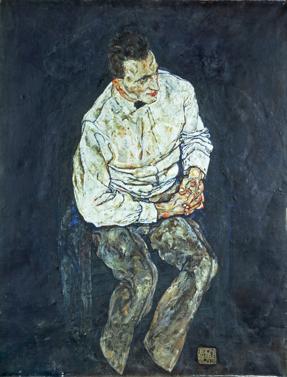 Porträtt av Karl Grünwald ... av Egon Schiele