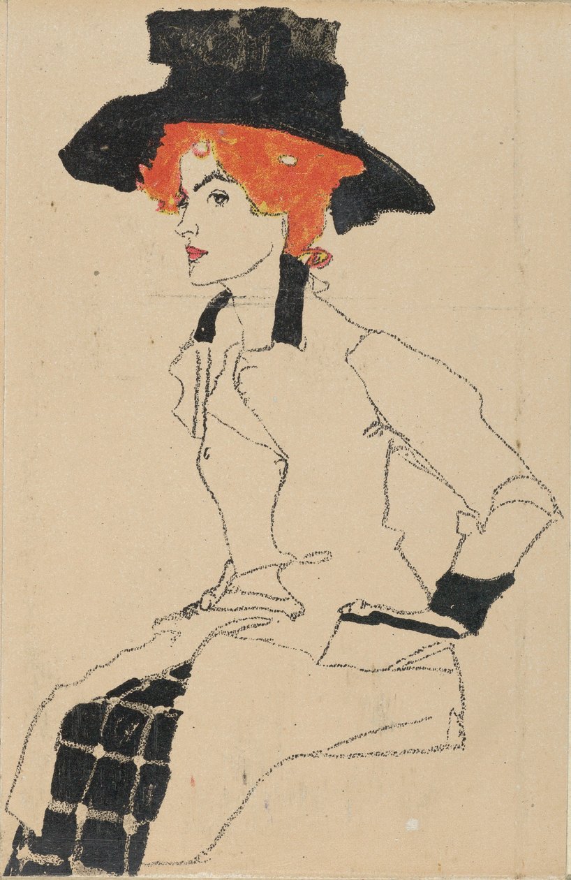 Porträtt av en kvinna, 1910. av Egon Schiele