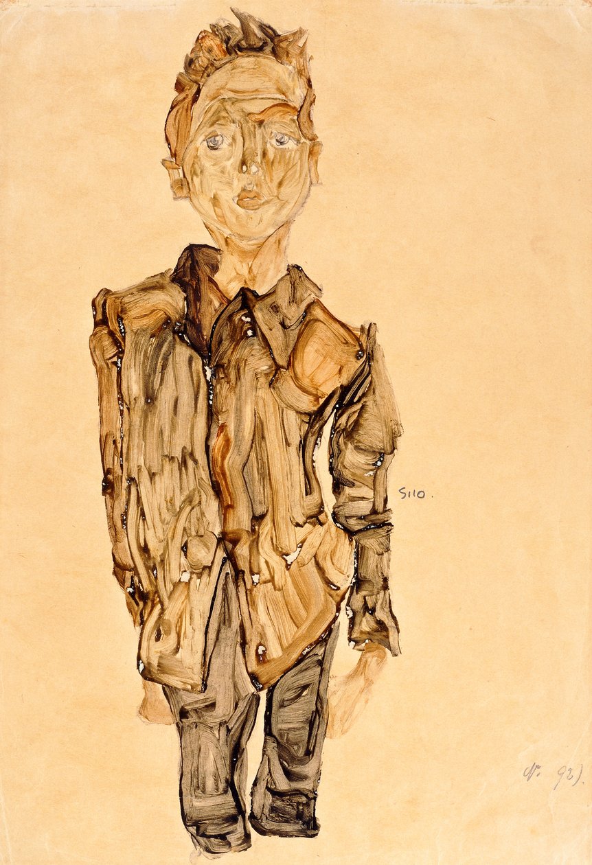 Porträtt av en ungdom, 1910 av Egon Schiele