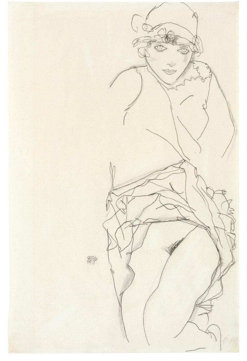 Porträtt av en kvinna, 1913 av Egon Schiele