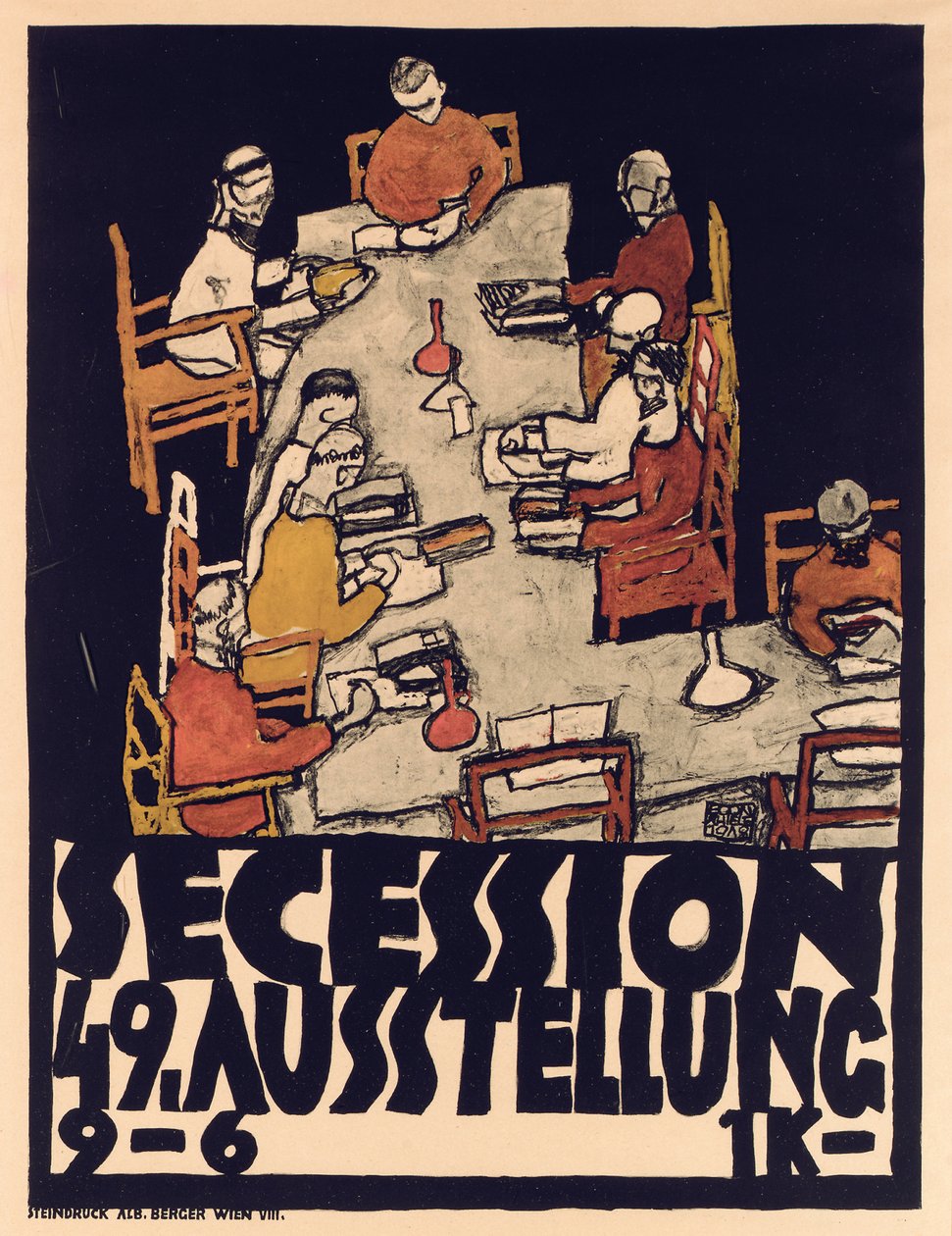 Affischreklam Secession 49-utställning av Egon Schiele