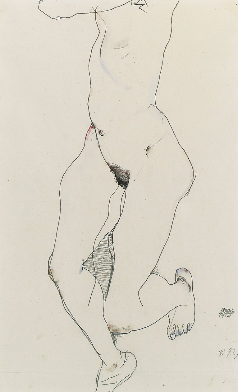 Löpande kvinna, 1913 av Egon Schiele