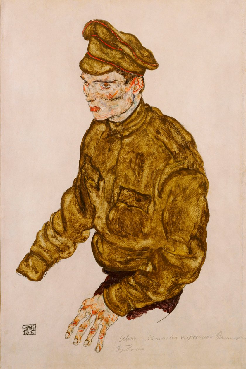 Rysk krigsfånge, 1916 av Egon Schiele