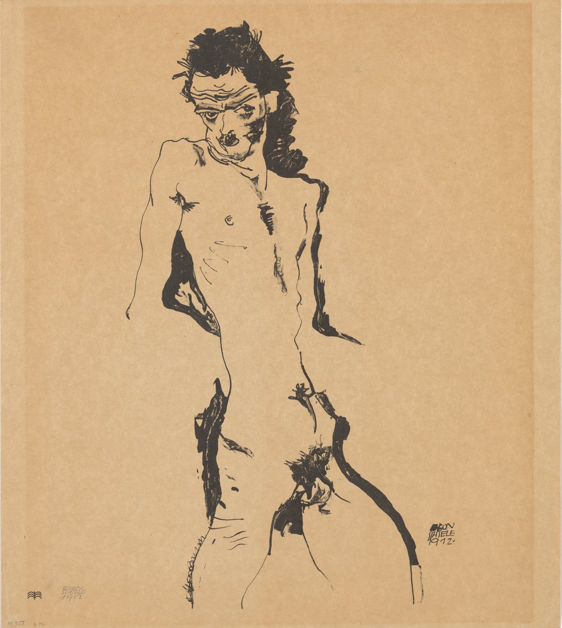 Självporträtt, 1912. av Egon Schiele