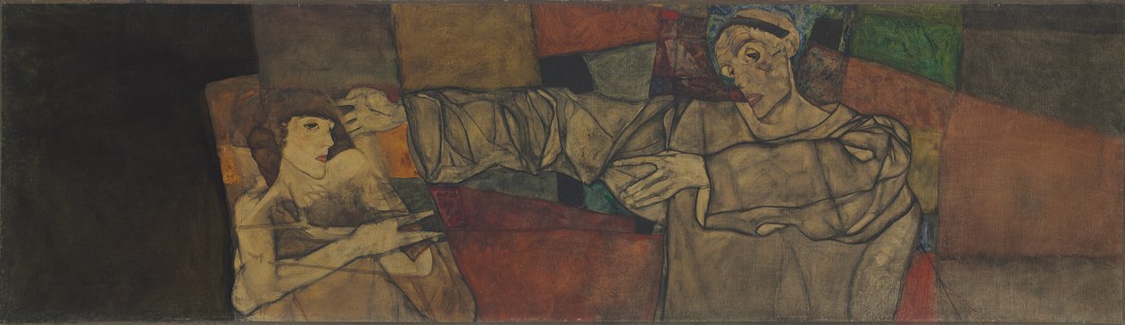 Självporträtt med modell av Egon Schiele