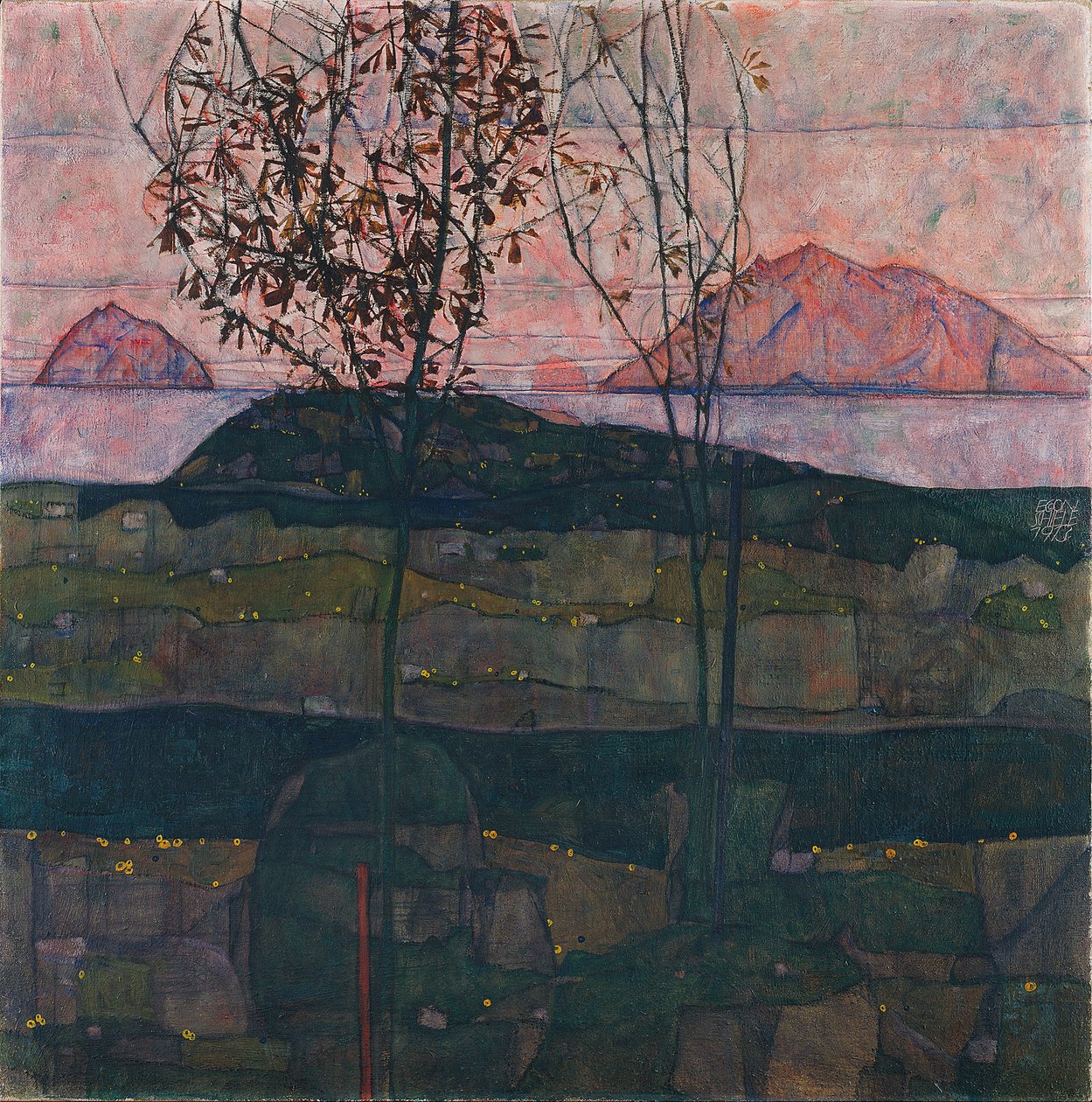 Solnedgång, 1913 av Egon Schiele