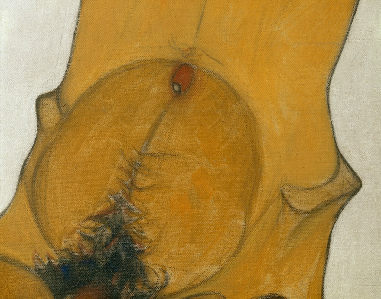 Sitzender Männerakt ... (olja och akvarell på duk) av Egon Schiele