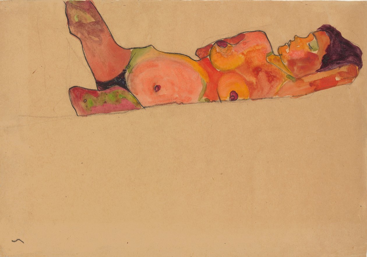 Sovande flicka, 1910 av Egon Schiele