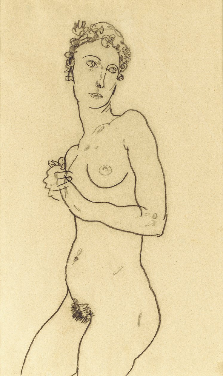 Stående naken, 1918 av Egon Schiele