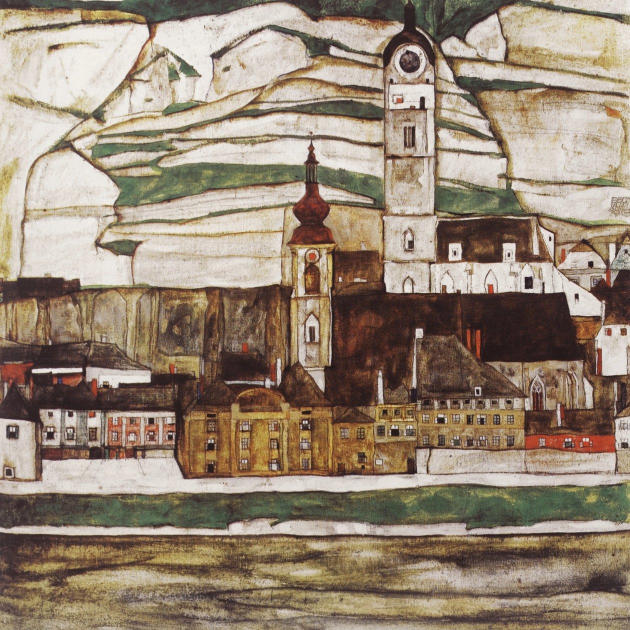 Stein an der Donau (distriktet Krems) av Egon Schiele