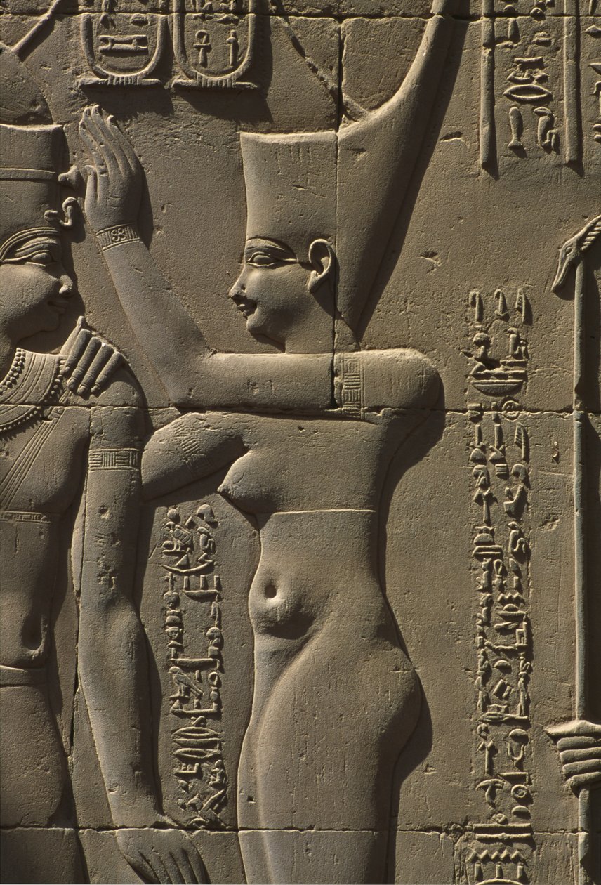 Detalj av en reliefsten av Egyptian