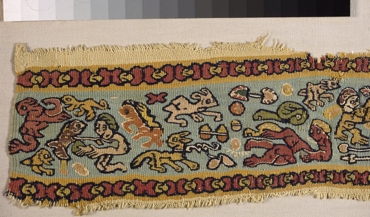 Fragment av ett gobelängband (gobeläng) av Egyptian