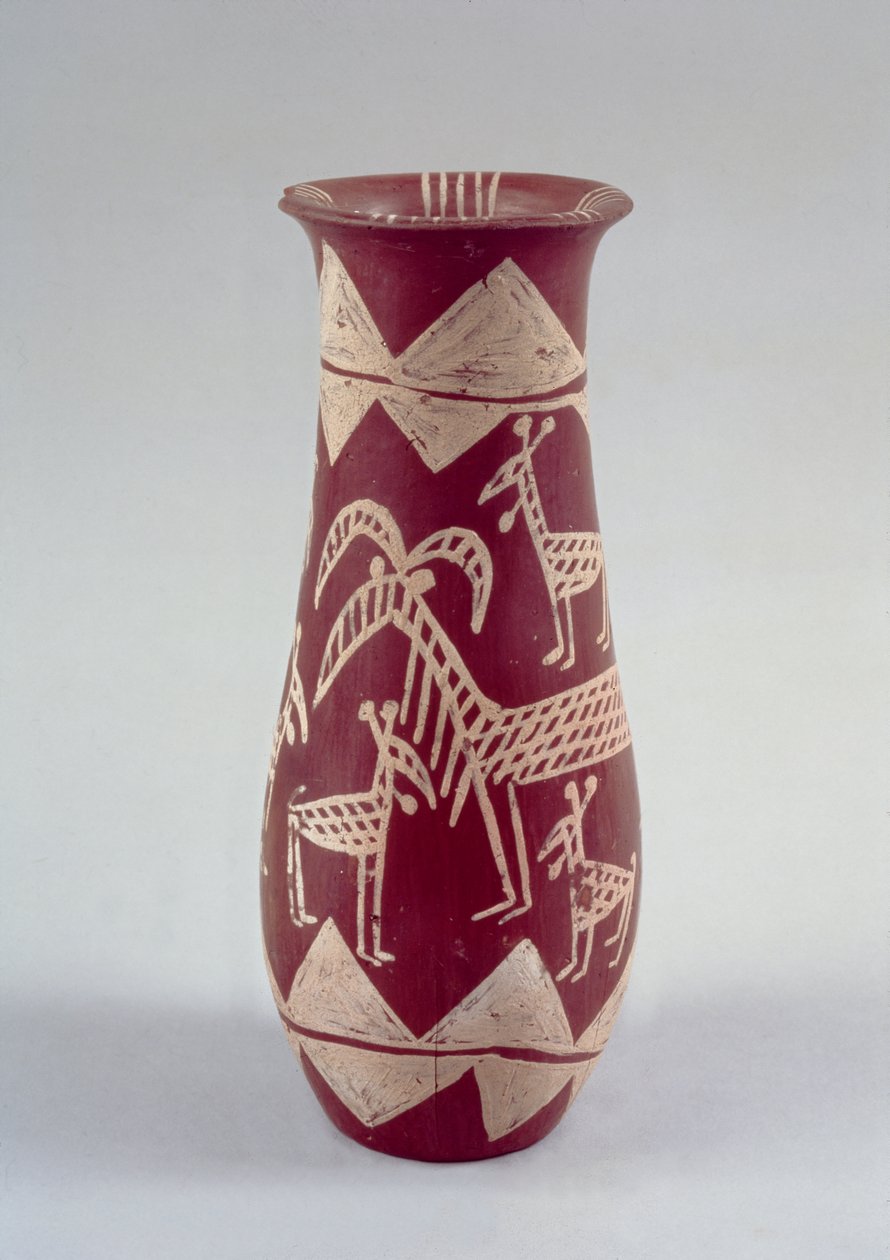 Bägare, Naqada-period c.4000-3100 f.Kr., (målad keramik) av Egyptian