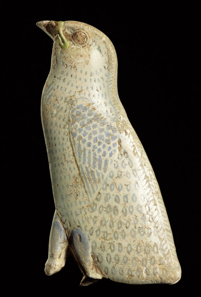Vaktelkycklinginlägg, 30:e dynastin till ptolemaisk period (380-30 f.Kr.) (fajans) av Egyptian