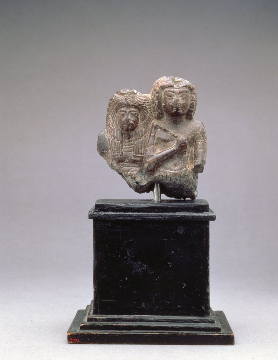 Kung Amenophis I och hans mor, Ahmose-Nofretiri, troligen från Amenophis III:s regeringstid, Nya kungariket, 1390-1353 f.Kr. (steatit) av Egyptian 19th Dynasty