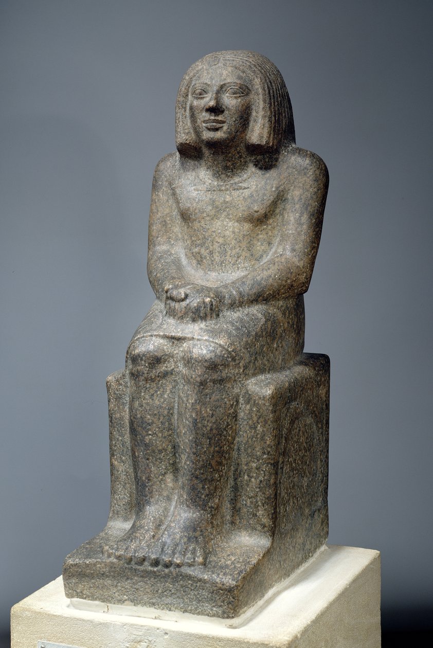 Staty av Ankh, präst av Horus, tidig dynastisk period (diorit) av Egyptian 3rd Dynasty