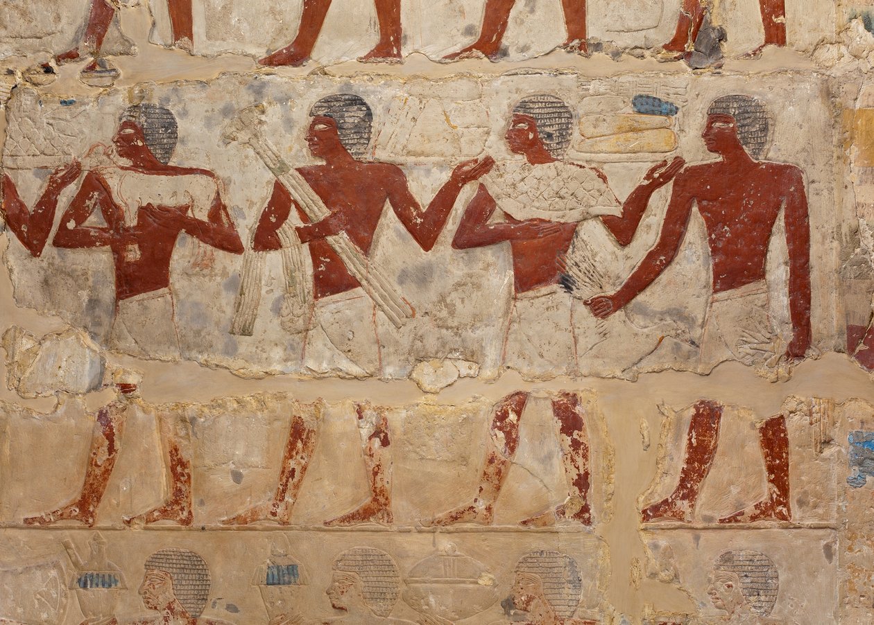 Mastaba Tomb of Perneb (c.2381–2323 f.Kr.) (kalksten och färg) av Egyptian 5th Dynasty