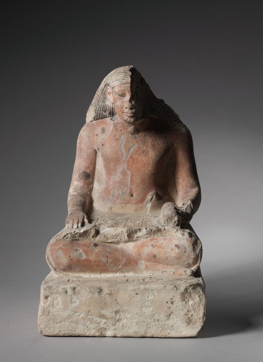 Sittande skriftlärare av Medthu, c.1479-1425 f.Kr av Egyptian 18th Dynasty