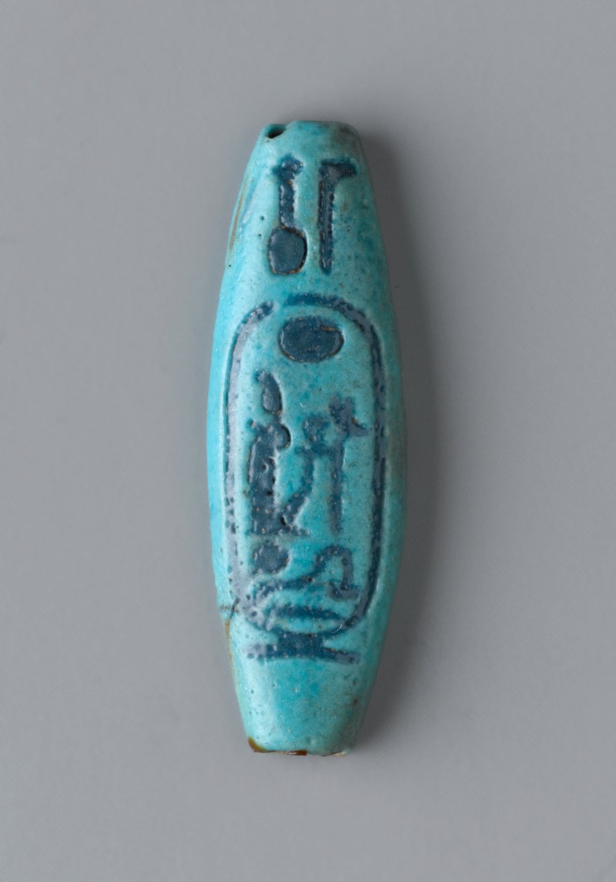 Långsträckt oval pärla, New Kingdom (fajans) av Egyptian 19th Dynasty