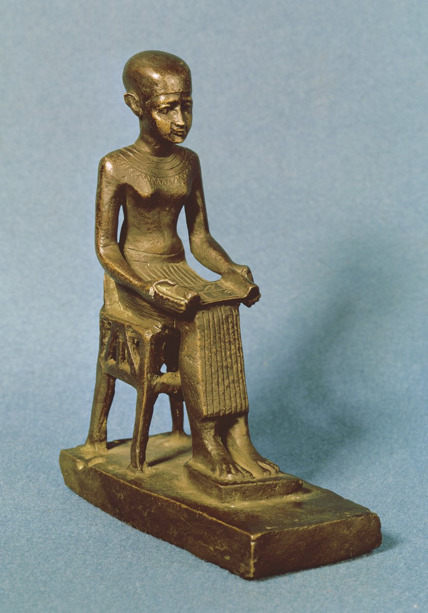 Sittande staty av Imhotep av Egyptian 26th Dynasty