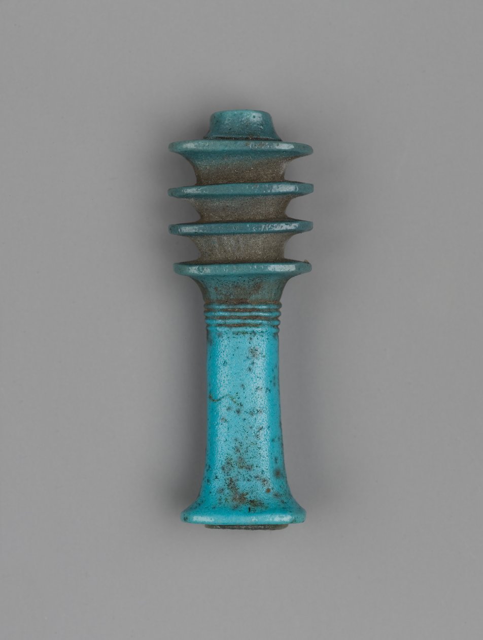 Djed amulett (lergods) av Egyptian Ptolemaic Period