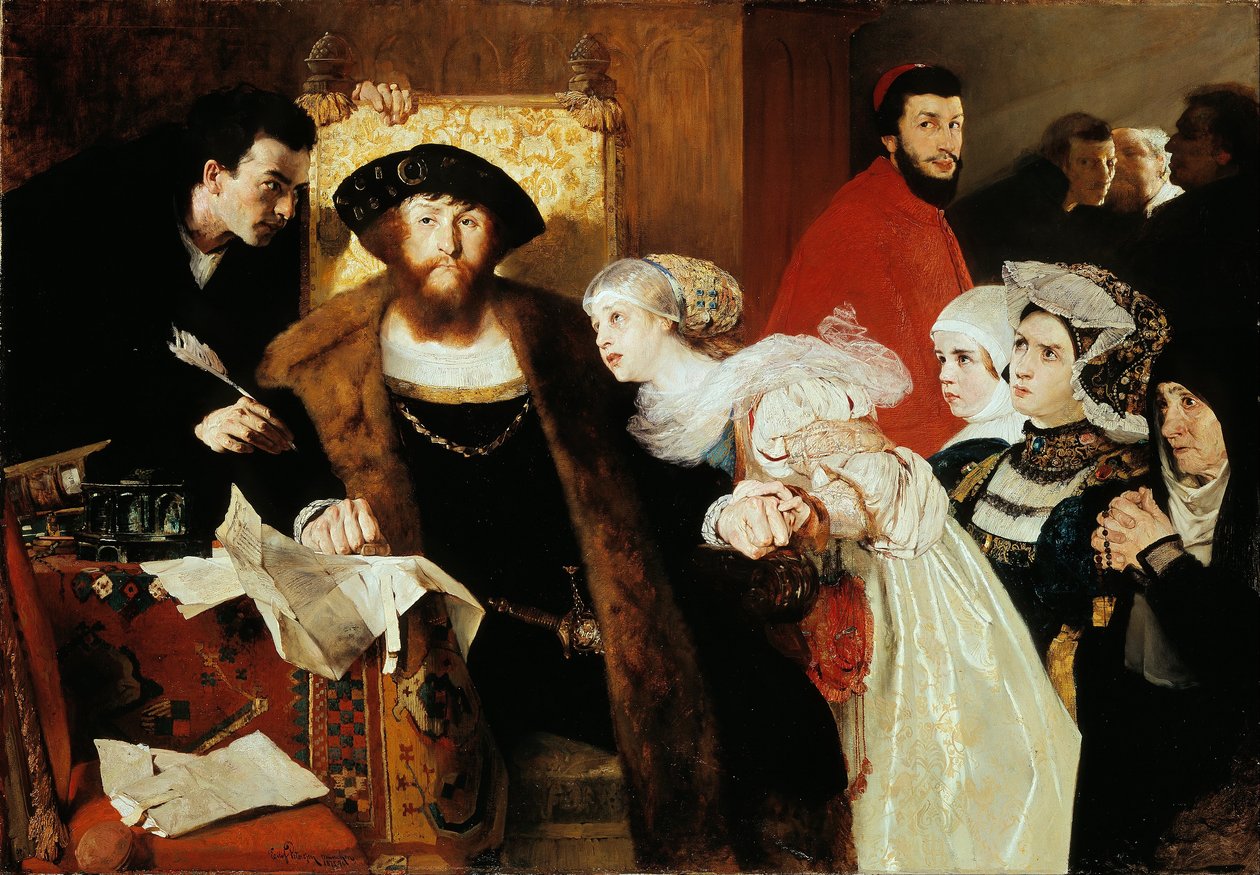 Christian II signerar dödsordern för Torben Oxe av Hjalmer Eilif Emanuel Peterssen
