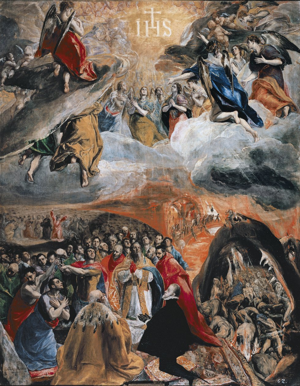 Tillbedjan av Jesu namn, c.1578 av El Greco