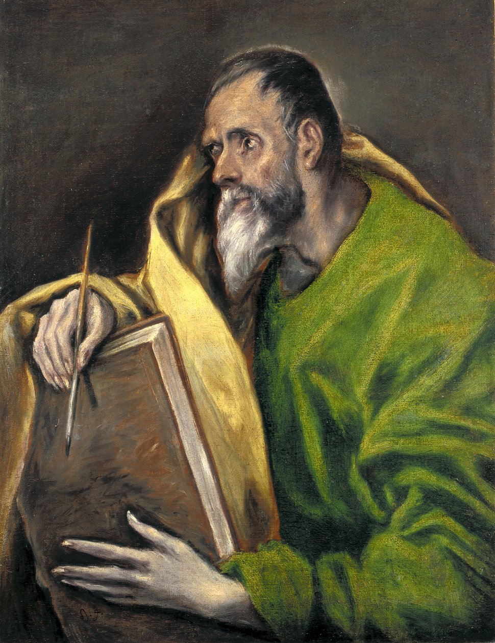 St. Luke (olja på duk) av El (1541 1614) Greco