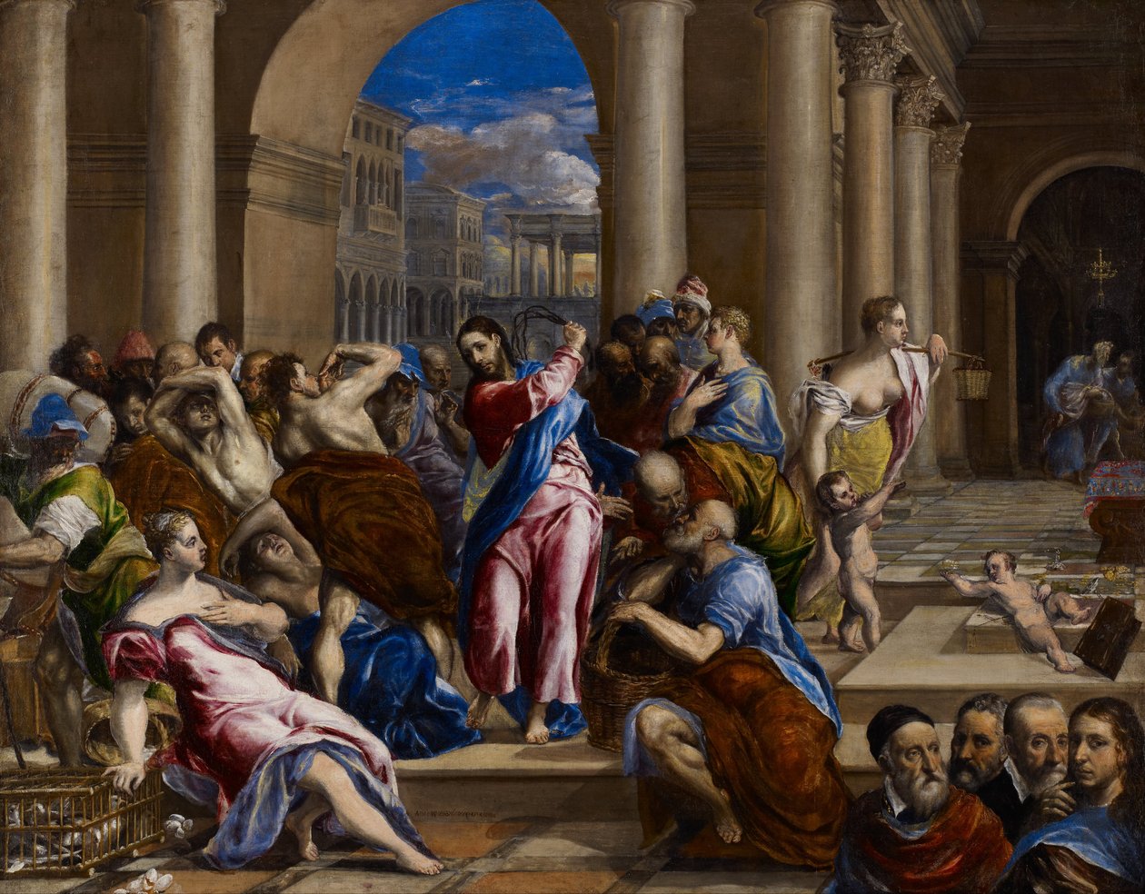 Kristus driver ut penningväxlarna ur templet av El Greco