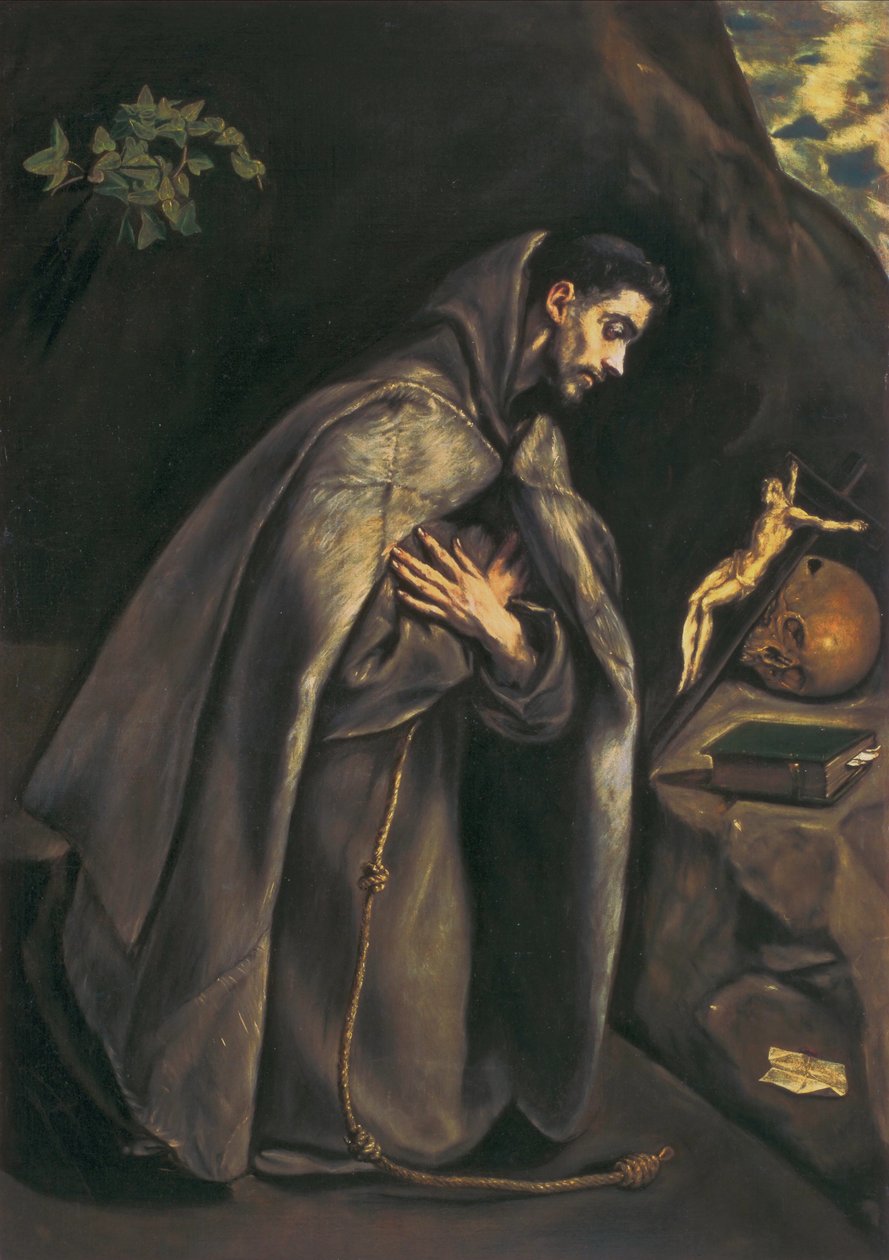 S:t Franciskus vördar krucifixet av El Greco