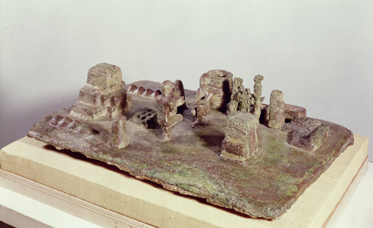 Modell av "Sit Shamsi"-ceremonin, från Susa, ca 1150 f.Kr. (brons) av Elamite