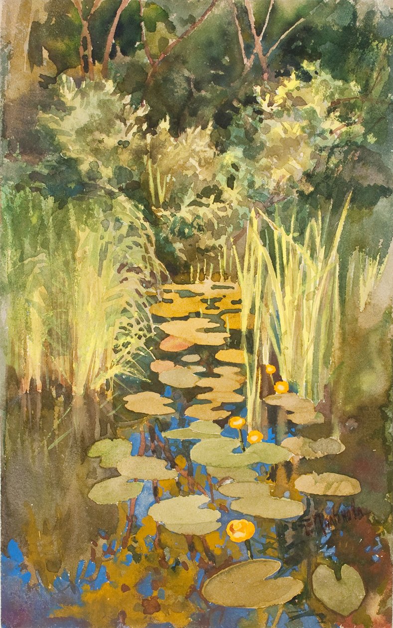 Bakvatten i Abramtsevo, ca. 1888 av Elena Dmitryevna Polenova
