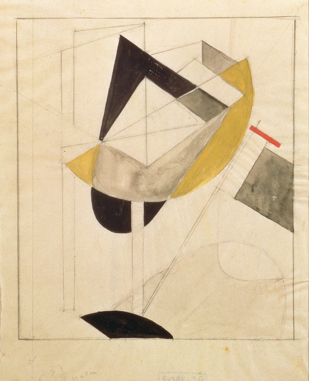 Proun 19, 1920 (penna och wc på papper) av Eliezer Markowich Lissitzky