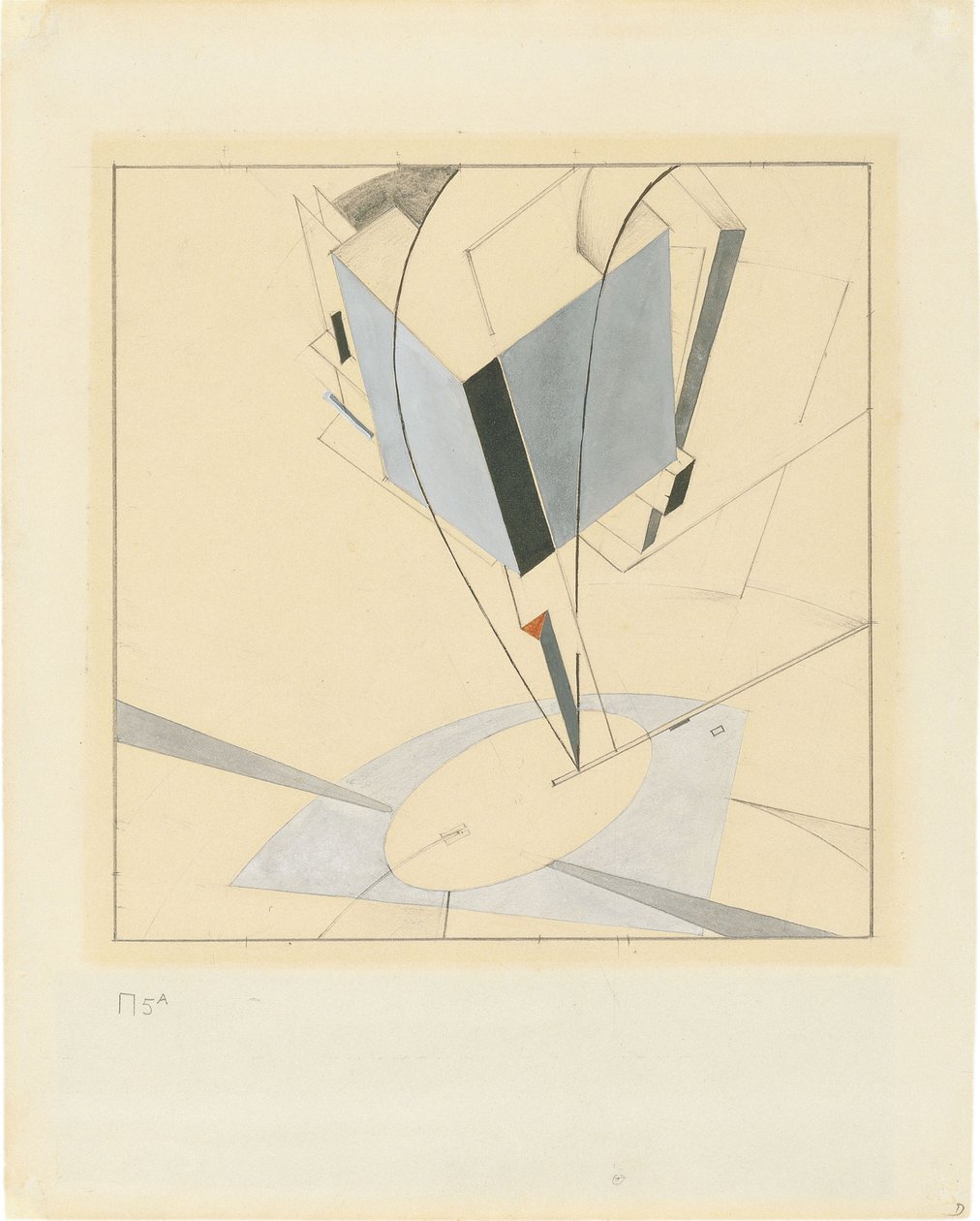 huvud 5 av Eliezer Markowich Lissitzky