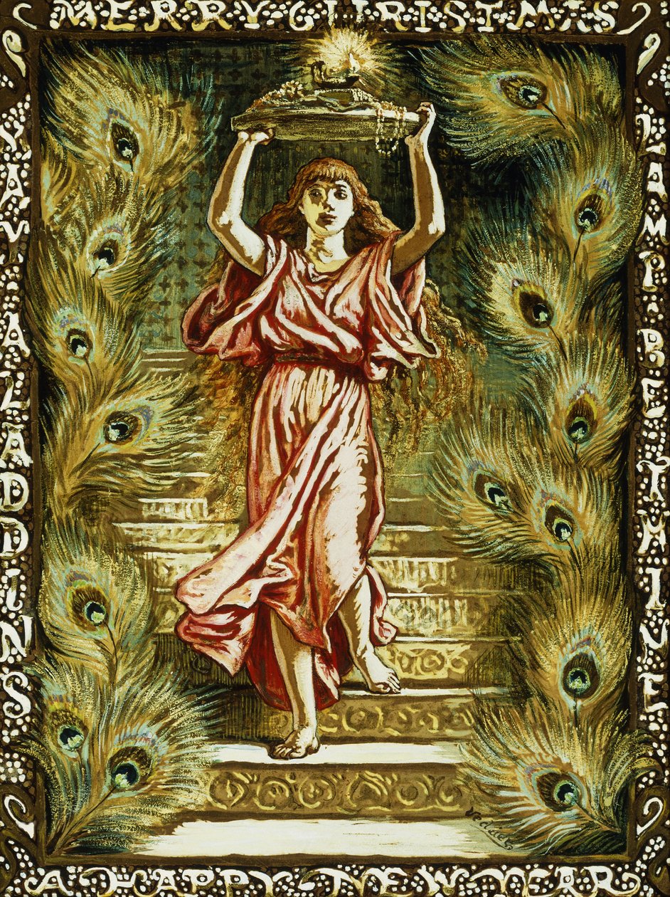 Prang design för jul, av Elihu Vedder