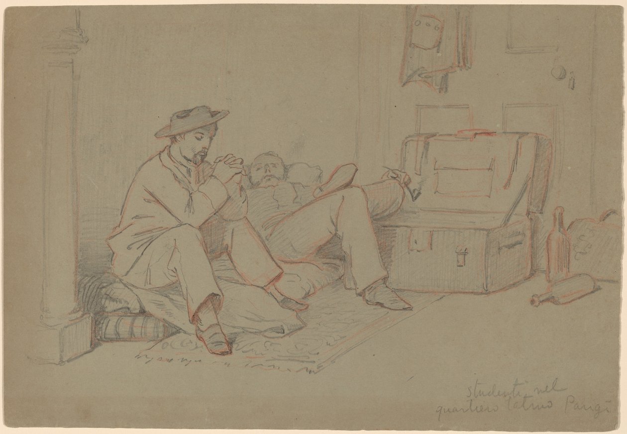 Studenter i Quartier Latin, Paris av Elihu Vedder