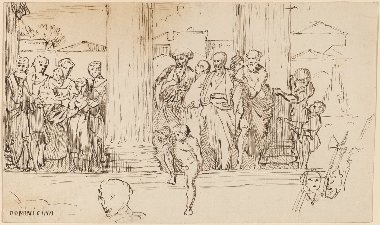 Studera efter Domenichino av Elihu Vedder