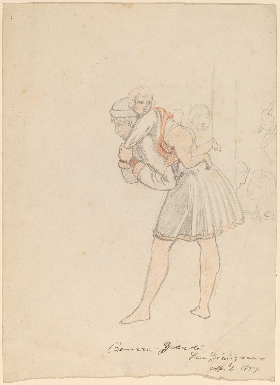 Studie efter Gozzoli, 1858. av Elihu Vedder