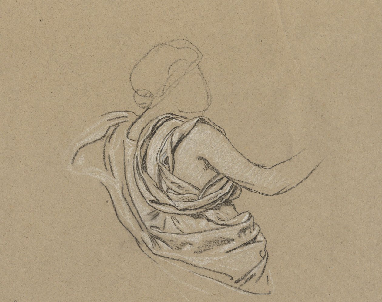 Studie för Figure of Autumn av Elihu Vedder