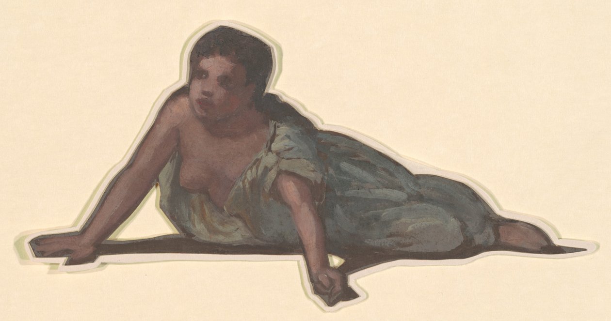 Studie för "Greek Girls Bathing" av Elihu Vedder