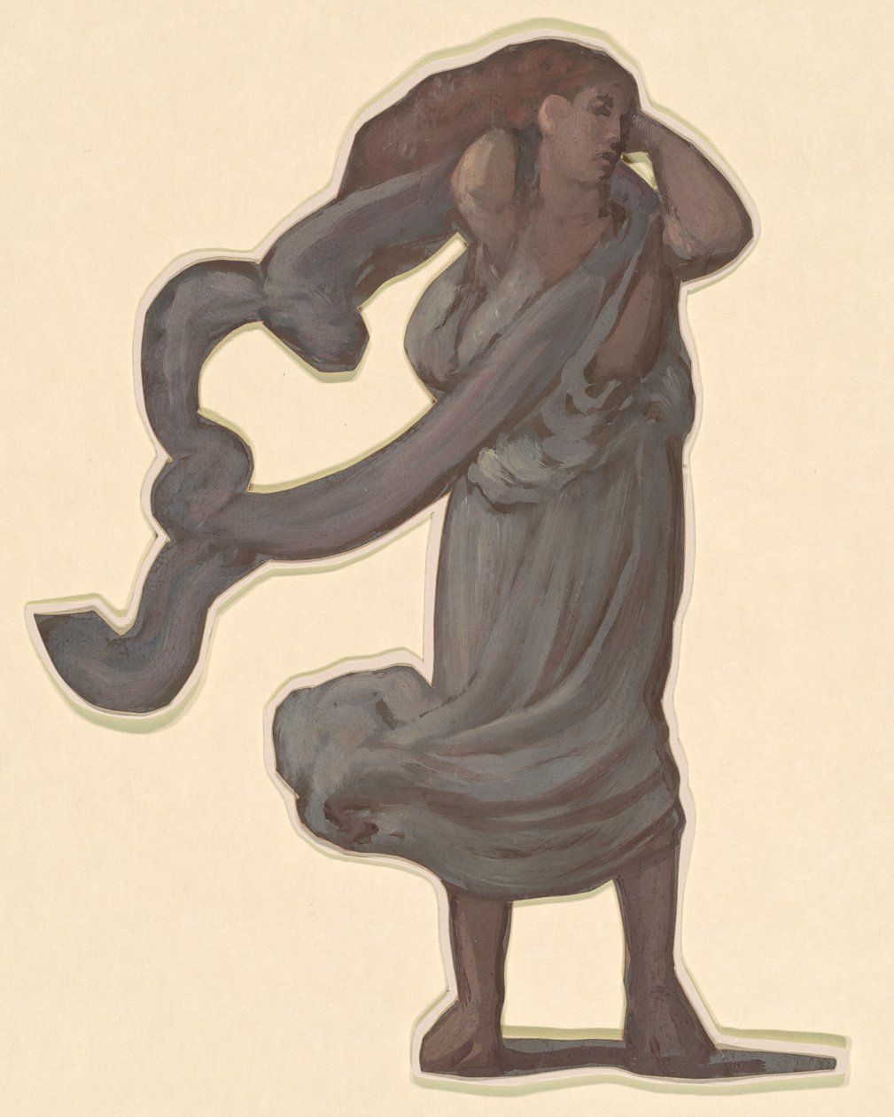 Studie för "Greek Girls Bathing" av Elihu Vedder