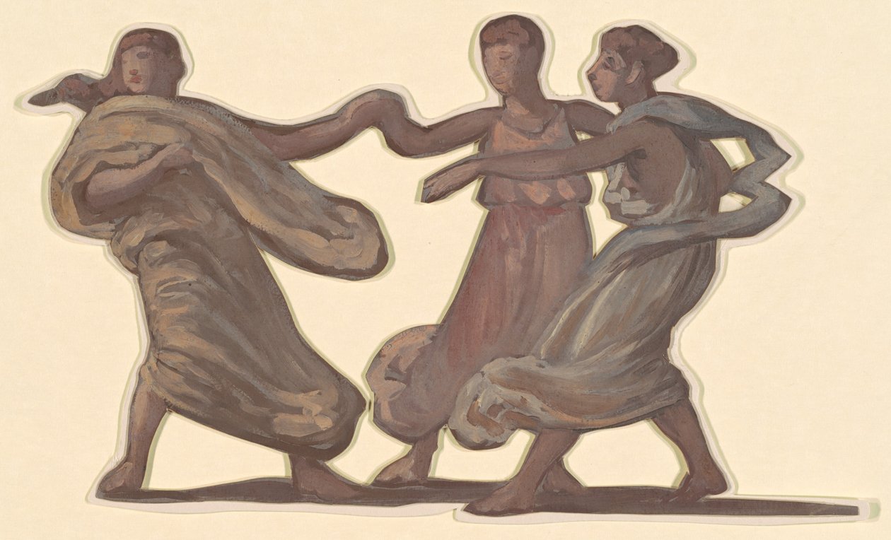 Studie för "Greek Girls Bathing" av Elihu Vedder