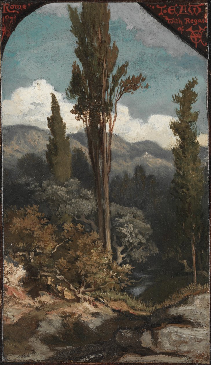 Tre träd: Italien, 1871. av Elihu Vedder