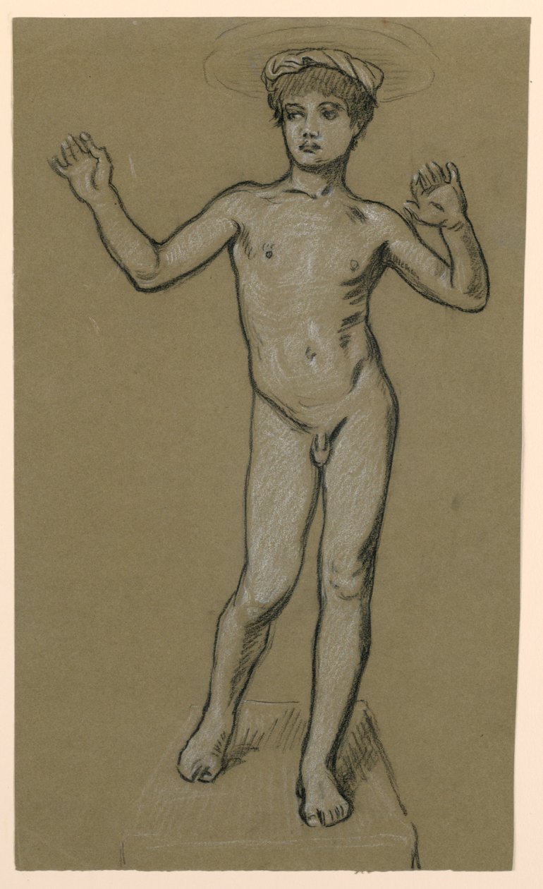 figurstudie för en fontändesign av Elihu Vedder