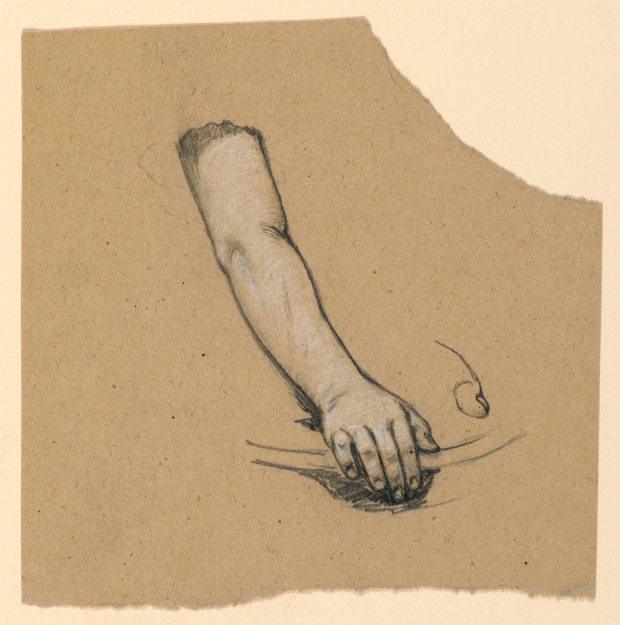 studie av hand till mitten av biceps av Elihu Vedder