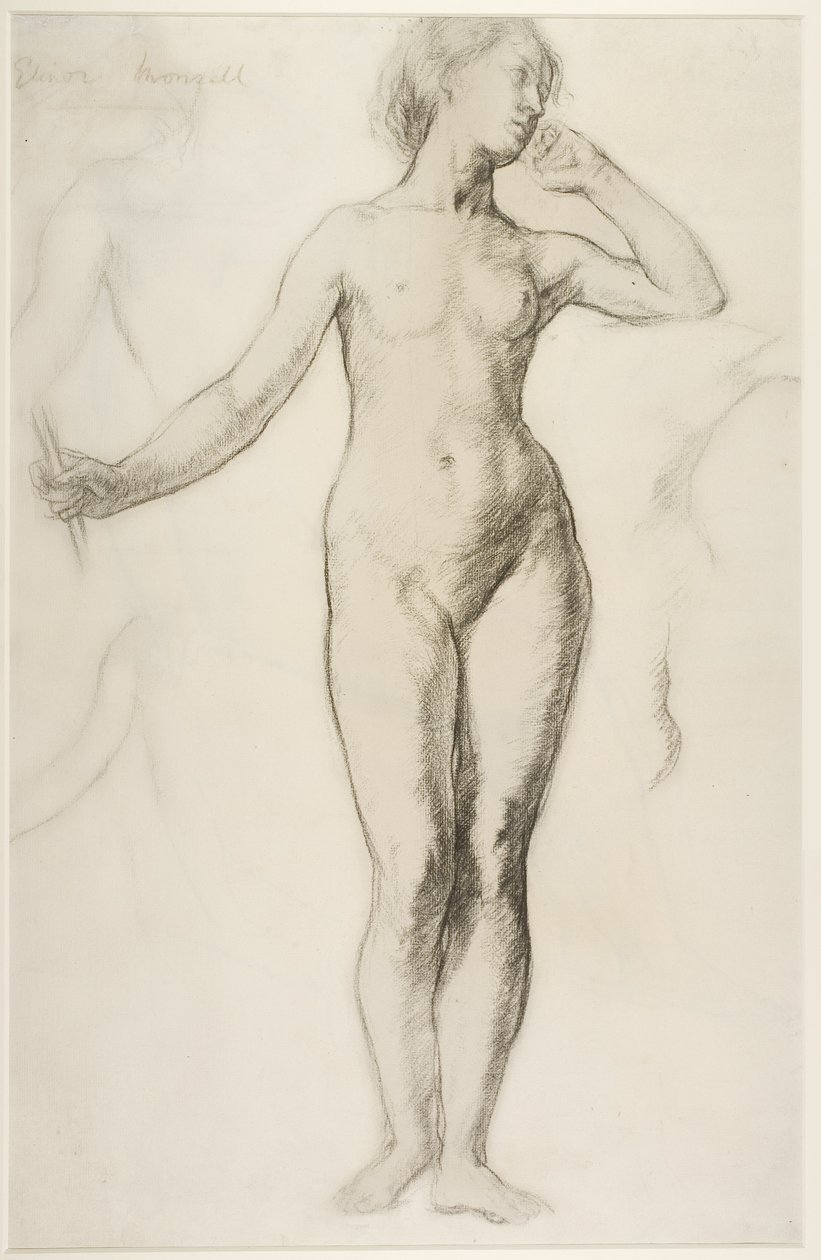 Naken kvinna stående, ca 1897 (krita på papper) av Elinor Mary Darwin