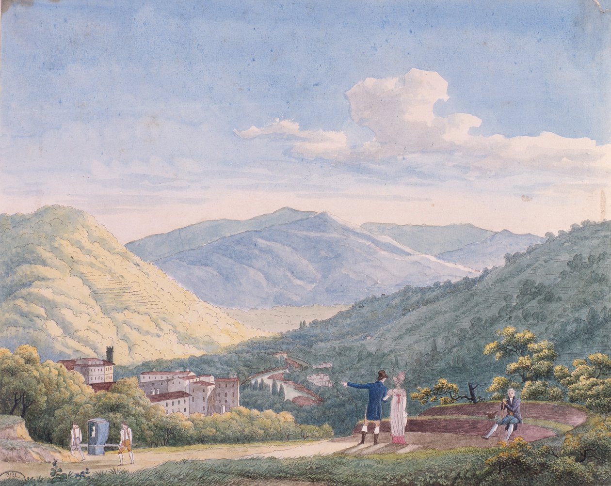 Utsikt över Bagni di Lucca, oktober 1813 av Elisa Bonaparte