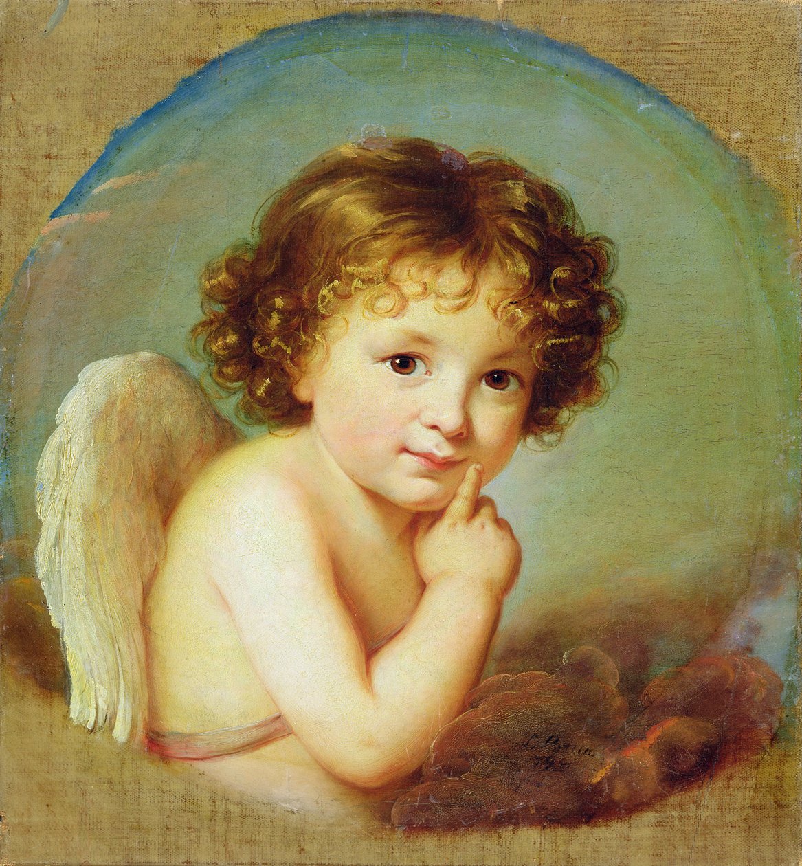 Cupid (olja på duk) av Elisabeth Louise Vigee Lebrun