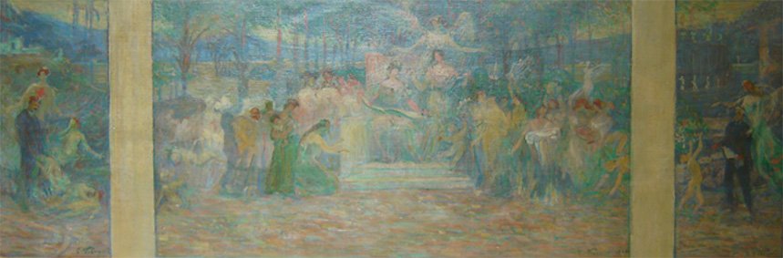 Duties of the city - Study for the triptych of the Municipal Chamber of Rio de Janeiro  Pedro Ernesto Palace av Eliseu Visconti